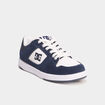 Tennis basses cuir &agrave; lacets bleu gar&ccedil;on
