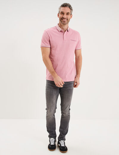 Polo manches courtes coupe droite rose clair homme