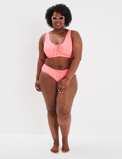 Haut de maillot de bain forme brassière orange corail femme grande taille