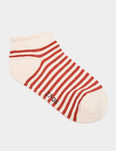 Lot 5 paires socquettes bord festonné multicolore fille
