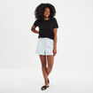 T-shirt col rond 1 poche manches courtes noir femme