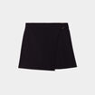 Jupe-short portefeuille avec boucle noir femme