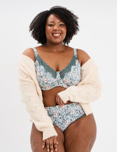 Shorty microfibre vert turquoise femme grande taille