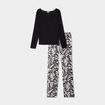 Ensemble pyjama manches longues 2 pi&egrave;ces noir femme