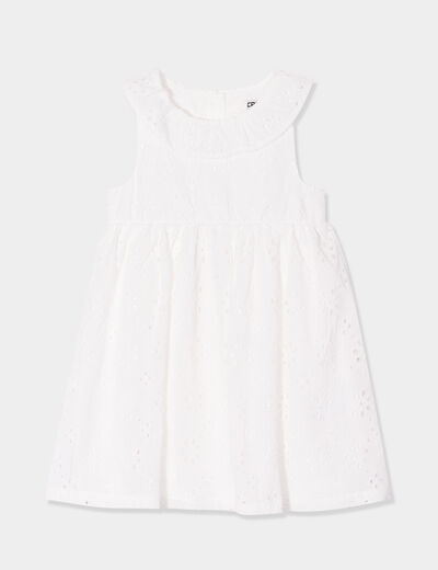 Robe broderie anglaise coton Creeks blanc bébé fille