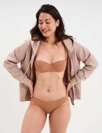 Culotte microfibre sans coutures vieux rose femme