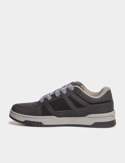 Tennis basses à lacets noir homme