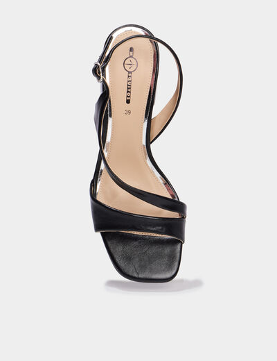 Sandales c&eacute;r&eacute;monie &agrave; talons 5 cm noir femme