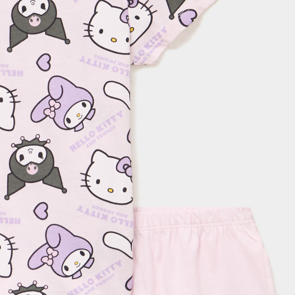 Ensemble pyjama short coton Hello Kitty rose clair fille