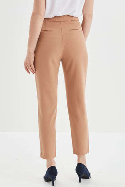 Pantalon droit à pont 2 poches Mosquitos marron clair femme