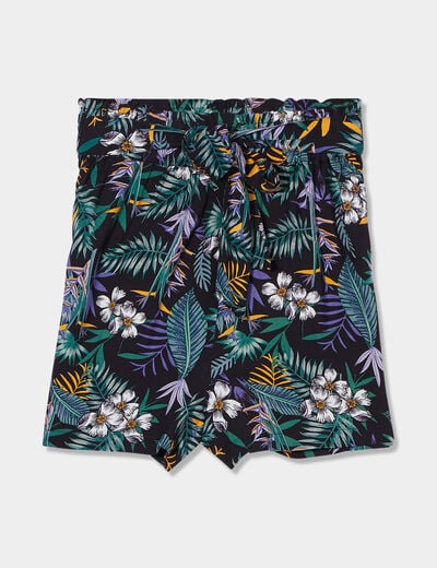 Short ample fluide noir femme