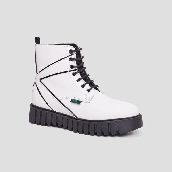 Bottines en cuir Kickers Kickfab blanc femme
