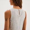 Blouse sans manches lin m&eacute;lang&eacute; blanc femme