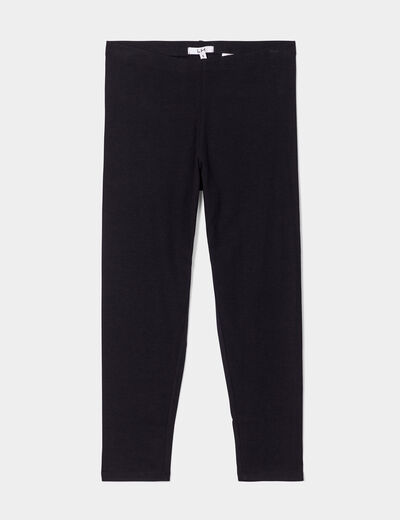 Legging 7/8 &egrave;me taille &eacute;lastiqu&eacute;e noir femme