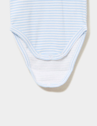 Lot 3 bodies US coton manches courtes bleu ciel b&eacute;b&eacute;