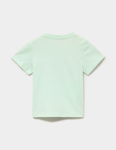 T-shirt manches courtes coton vert anis b&eacute;b&eacute; gar&ccedil;on