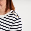 T-shirt manches courtes avec boutons ecru femme grande taille