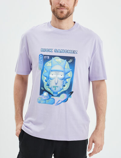 T-shirt manches courtes Rick et Morty violet homme