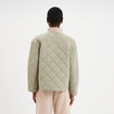 Veste matelass&eacute;e boutonn&eacute;e col rond vert kaki femme