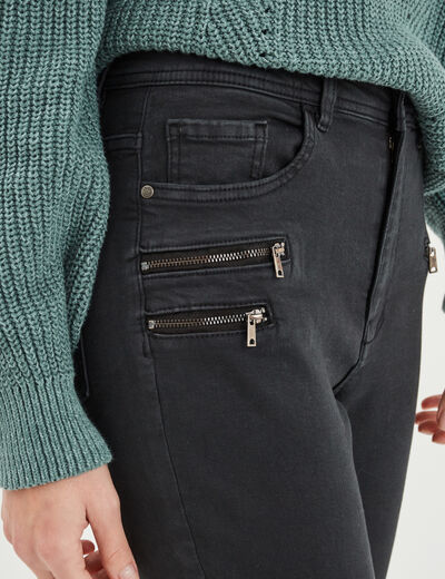 Jeans skinny 7/8ème coton Liberto noir femme