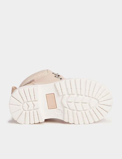Boots zippées à lacets Trappeur rose clair bébé fille