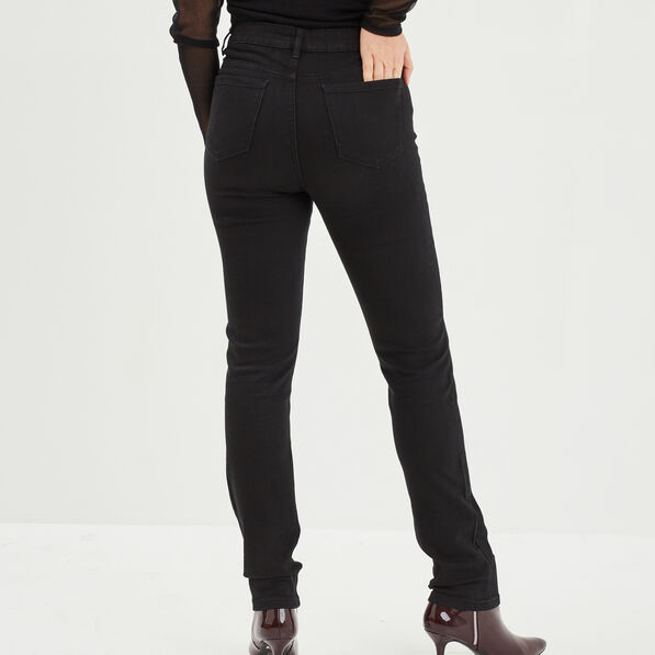 jeans slim taille haute 5 poches denim noir femme Jeans slim taille haute 5 poches denim noir femme