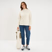 Veste polaire zipp&eacute; manches longues blanc femme
