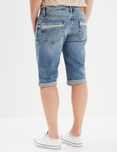 Bermuda regular en jean denim double stone homme