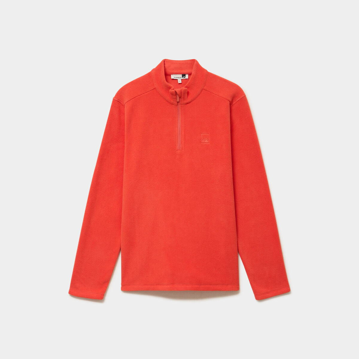 Sweat polaire col camionneur rouge homme