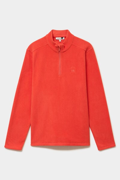 Sweat polaire col camionneur rouge homme