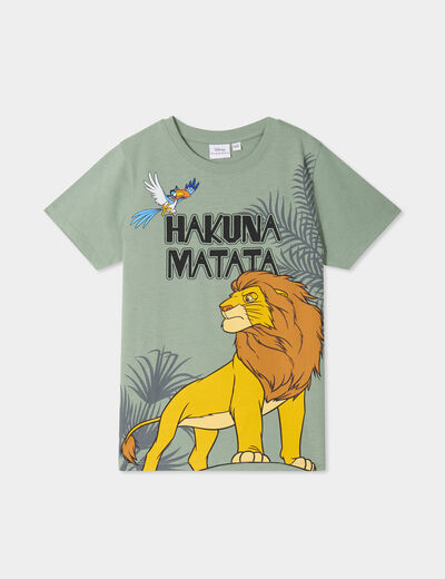 T-shirt manches courtes Le Roi lion vert kaki garçon