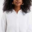 Chemise manches longues en gaze de coton blanc femme