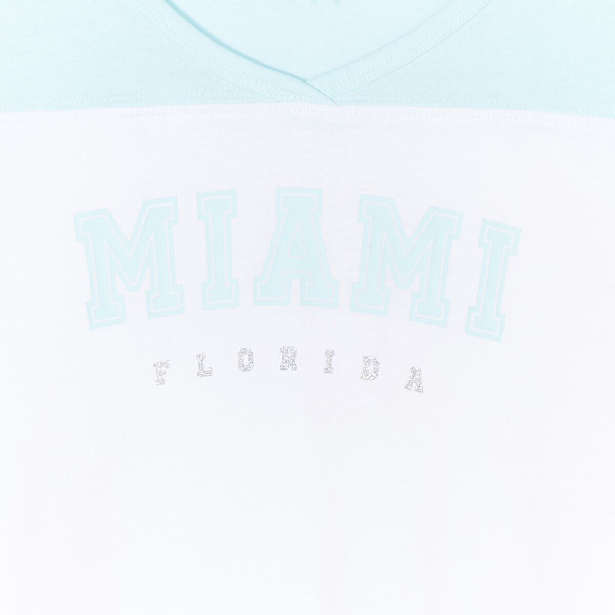 Chemise de nuit col en V coton bleu turquoise fille