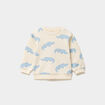 Sweat molletonn&eacute; manches longues ecru b&eacute;b&eacute; gar&ccedil;on