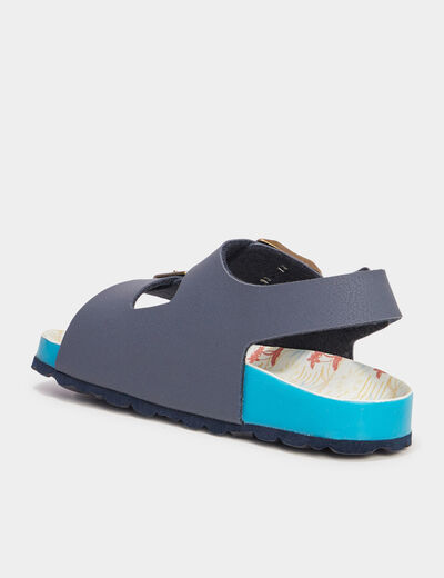Sandales avec boucles Kickers bleu marine garçon
