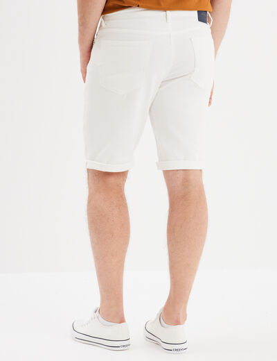 Bermuda droit à coulisse en jean Creeks ivoire homme