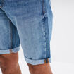 Bermuda short droit en jean denim double stone homme