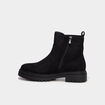Boots effet su&eacute;dine noir femme