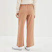 Pantalon droit à pont taille élastiquée marron clair femme