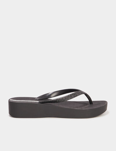 Tongs plateformes Ipanema noir femme