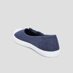 Ballerines en toile avec noeuds bleu marine femme
