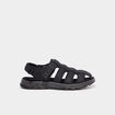 Sandales &agrave; scratchs avec bout rond noir homme