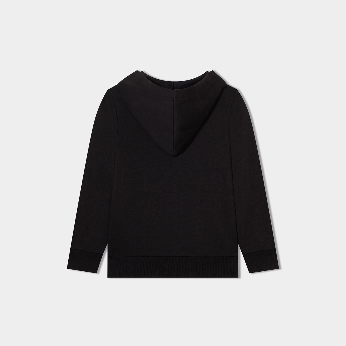 Sweat zipp&eacute; &agrave; capuche molleton noir gar&ccedil;on