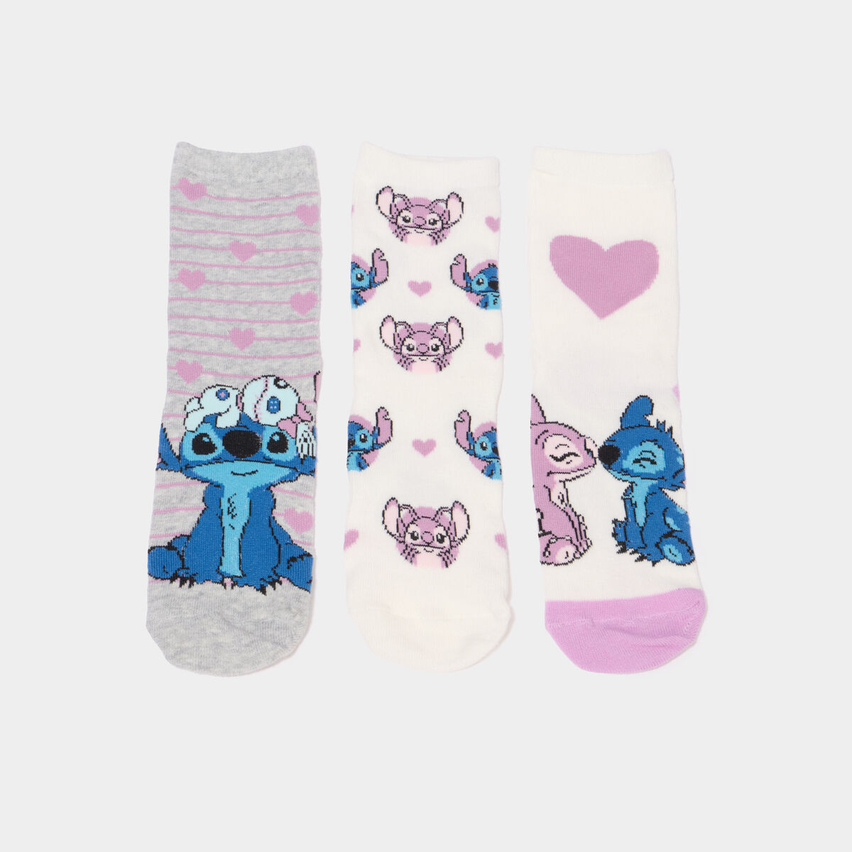Lot 3 paires chaussettes Stitch multicolore fille