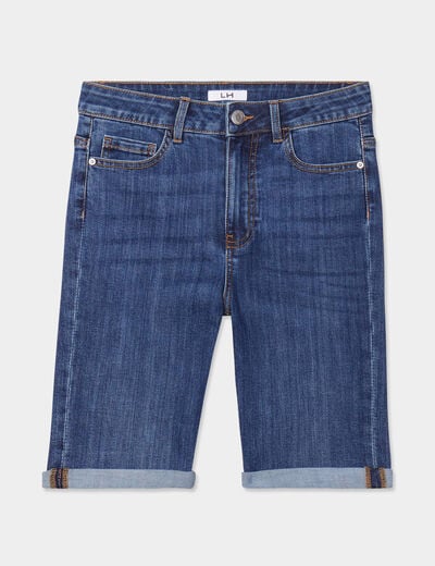 Bermuda en jean slim denim stone femme