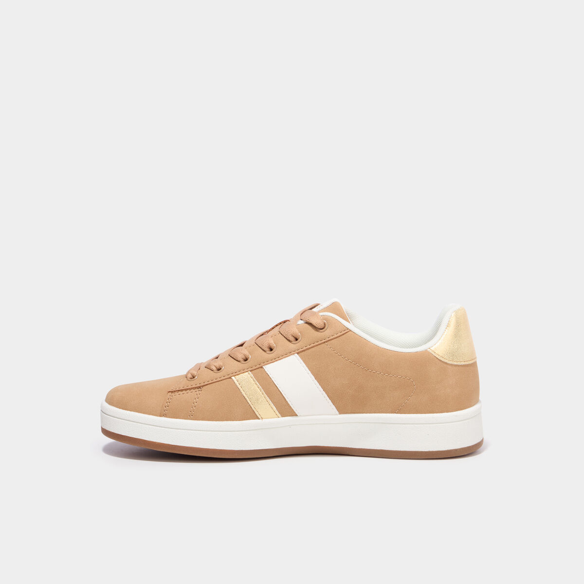 Tennis basses avec lacets sable femme