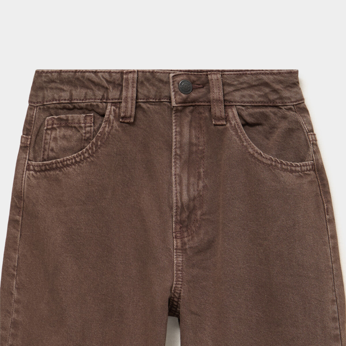 Pantalon baggy taille basse coton marron fonc&eacute; gar&ccedil;on