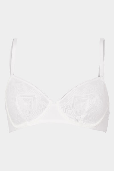 Soutien-gorge emboîtant en dentelle blanc femme