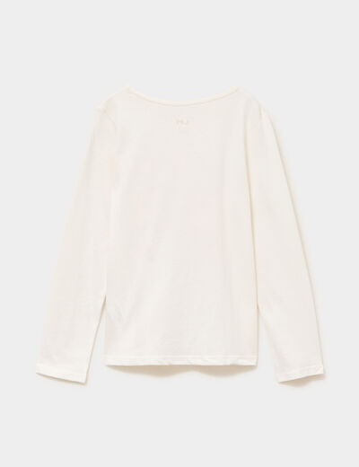 Ensemble pyjama 2 pi&egrave;ces coton blanc fille