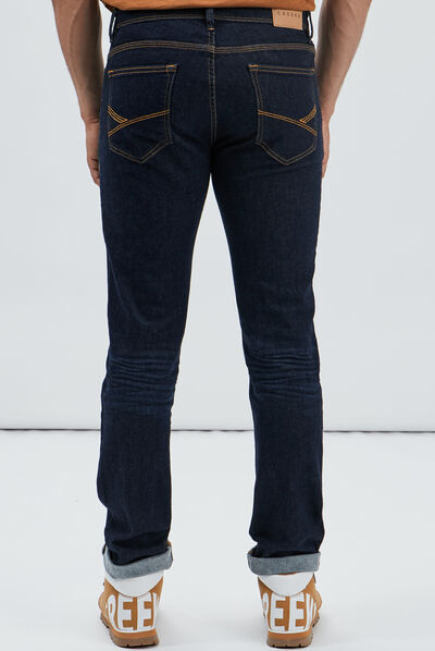 Jeans straight taille standard denim brut homme